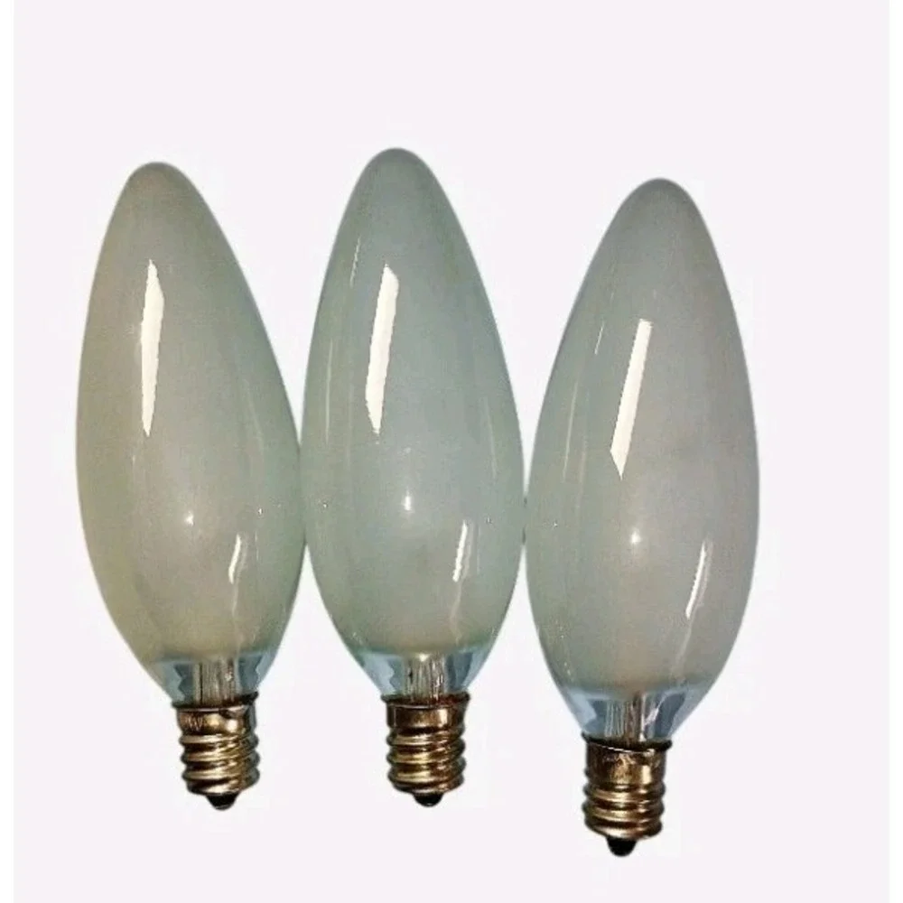 Candlebra Base KT 120 Volts 60 Watt Frosted Glass Light Bulb Four Piece Bundle